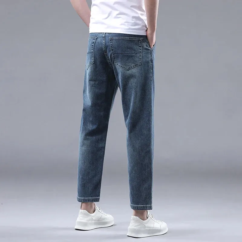 Summer 95% cotton denim Ankle-Length Pants