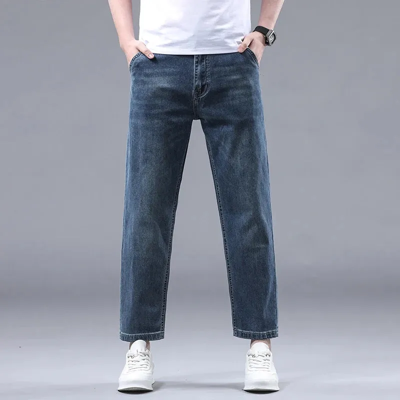 Summer 95% cotton denim Ankle-Length Pants
