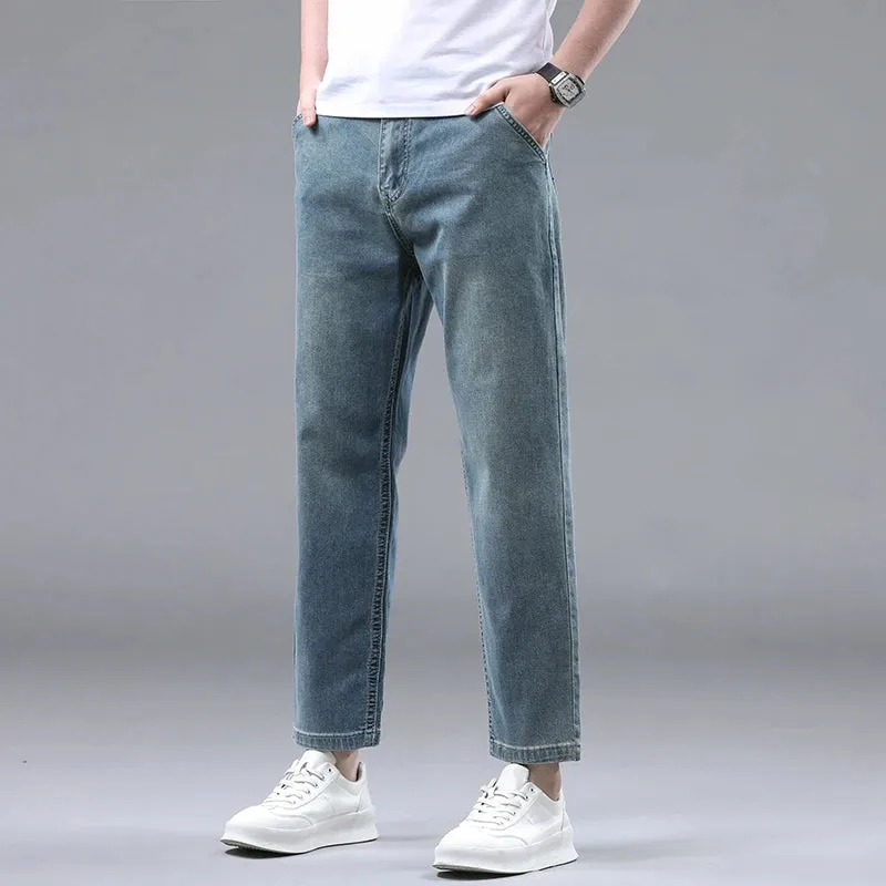Summer 95% cotton denim Ankle-Length Pants