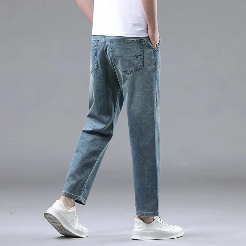 Summer 95% cotton denim Ankle-Length Pants