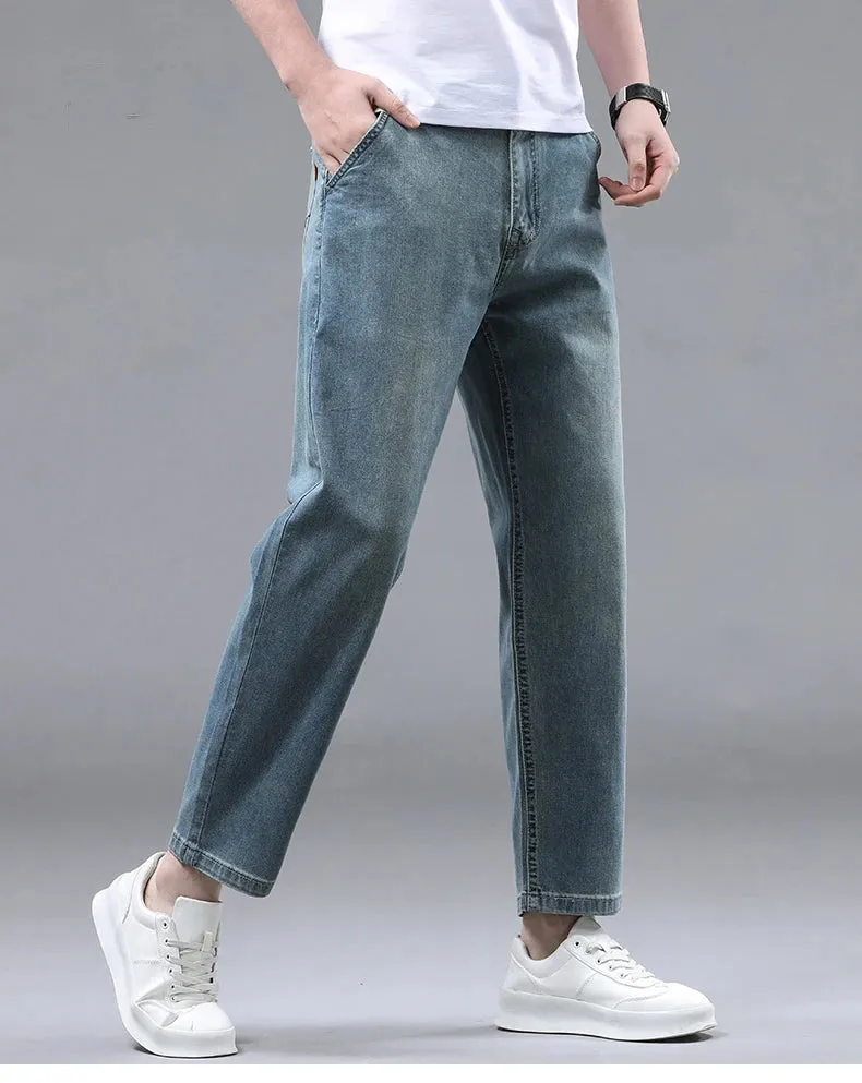Summer 95% cotton denim Ankle-Length Pants