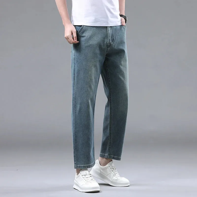 Summer 95% cotton denim Ankle-Length Pants