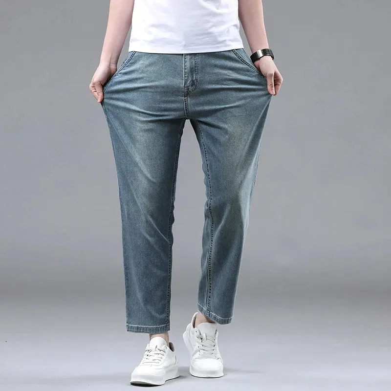 Summer 95% cotton denim Ankle-Length Pants
