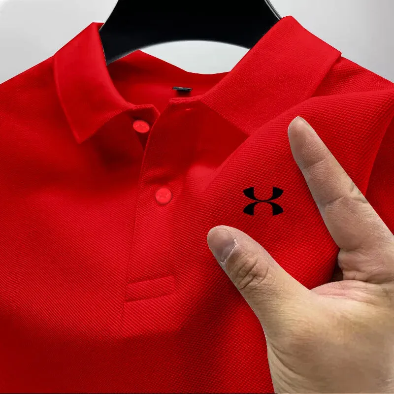 Summer New Men's Polo Shirt For Business And Leisure, High-Quality Breathable Short Sleeved Printed Multi-Color T-Shirt Top