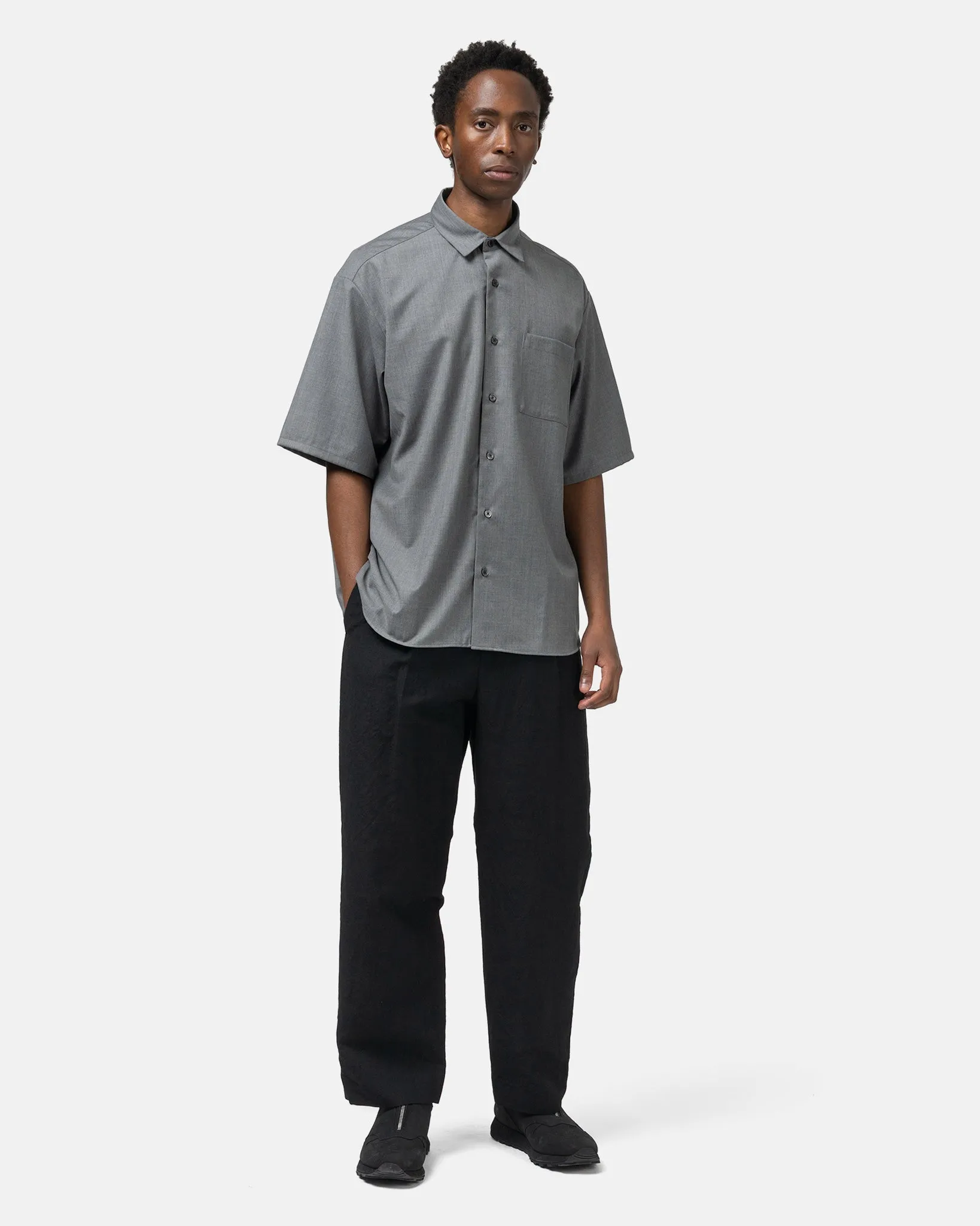 Summer Stretch Wool S/S Shirt Grey