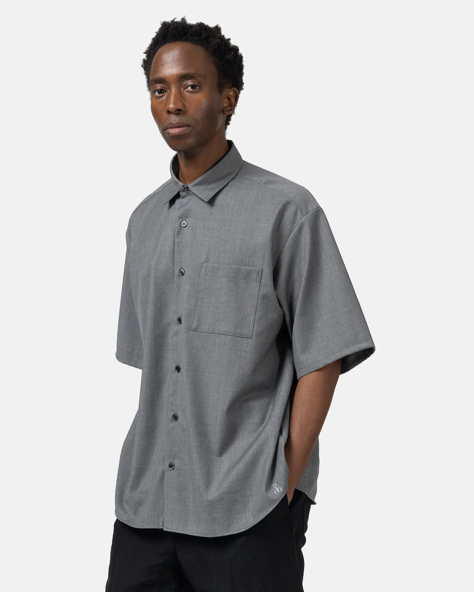 Summer Stretch Wool S/S Shirt Grey