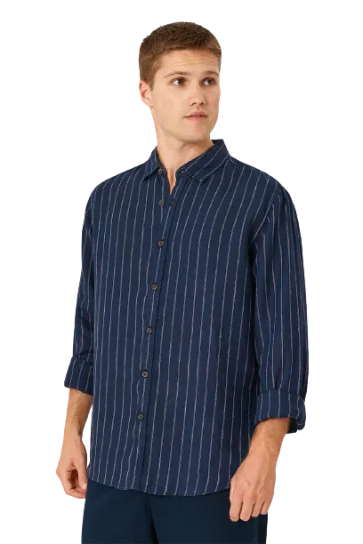 The Giacomo Linen Shirt - Navy