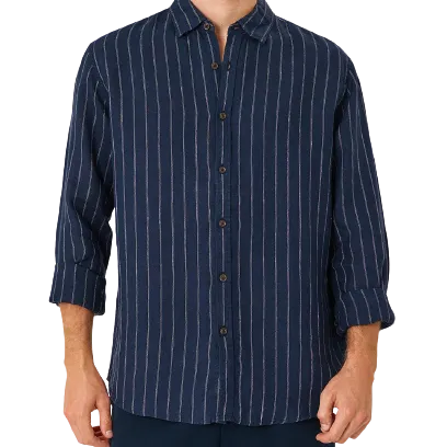 The Giacomo Linen Shirt - Navy