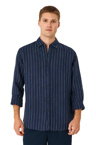 The Giacomo Linen Shirt - Navy