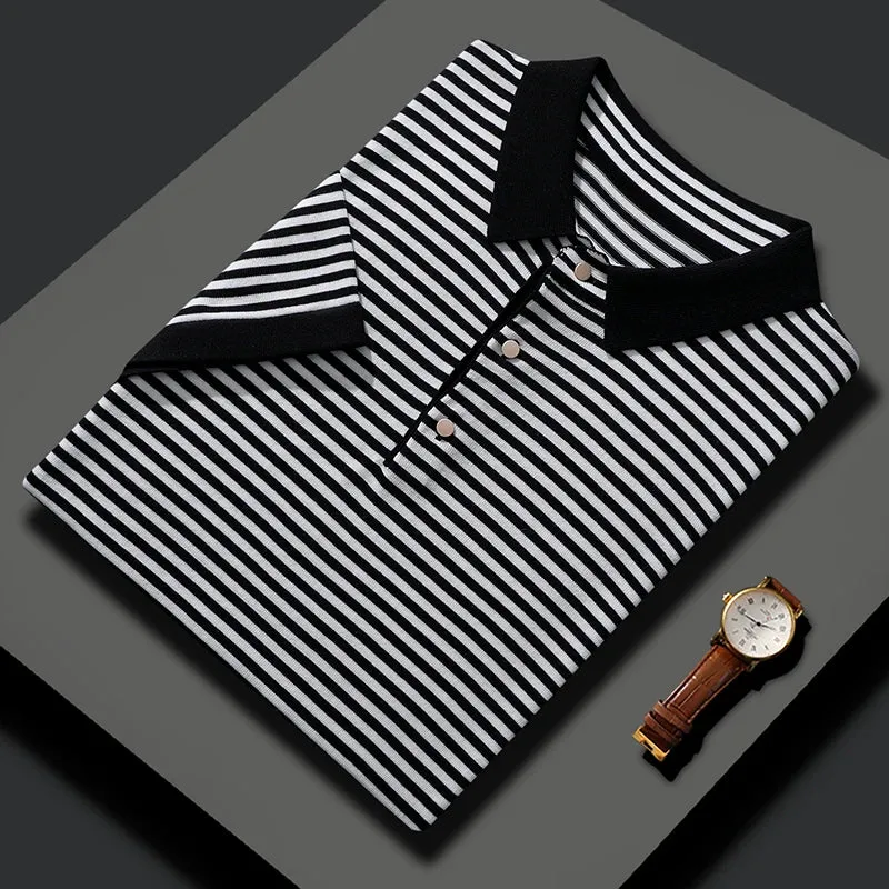Vera | Summer Silk Striped Loose T-shirt