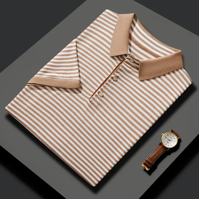 Vera | Summer Silk Striped Loose T-shirt