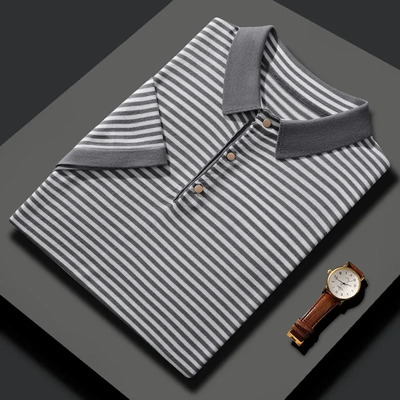 Vera | Summer Silk Striped Loose T-shirt