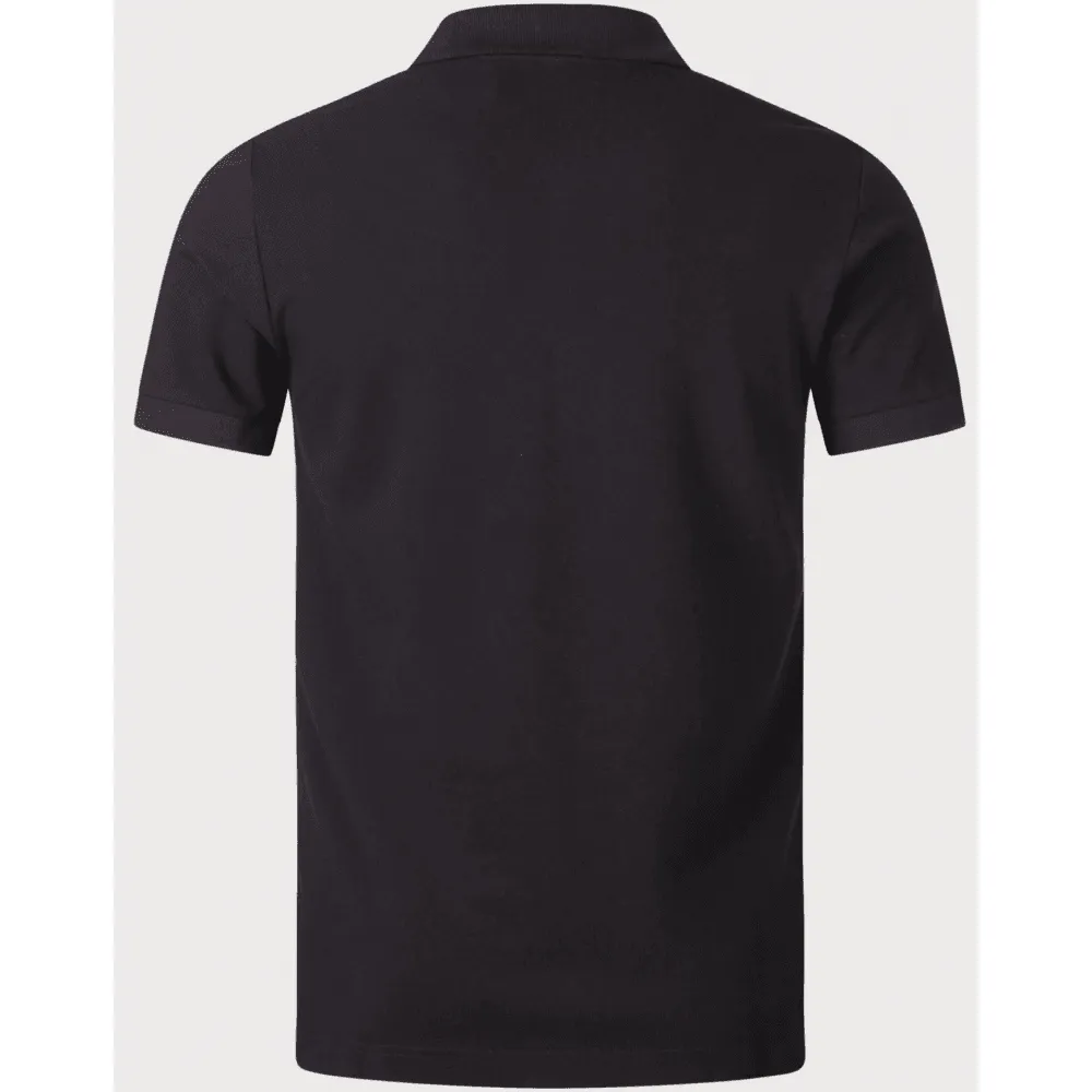 Versace Jeans Couture Men's Black Polo Shirt with Embroidered Medallion -