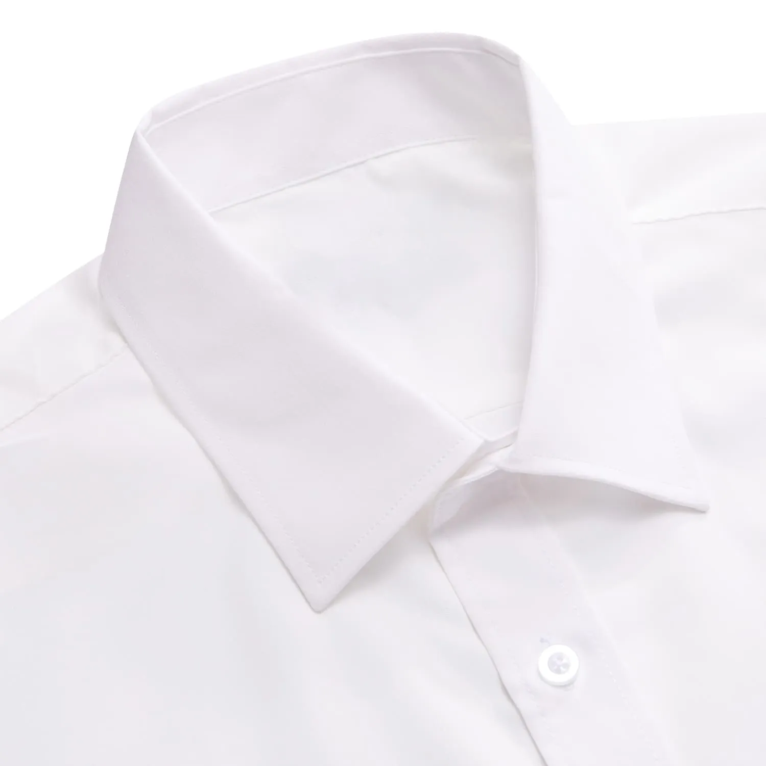 YourTies White Solid Long Sleeve Shirt with Black White Striped Silk Tie for Men