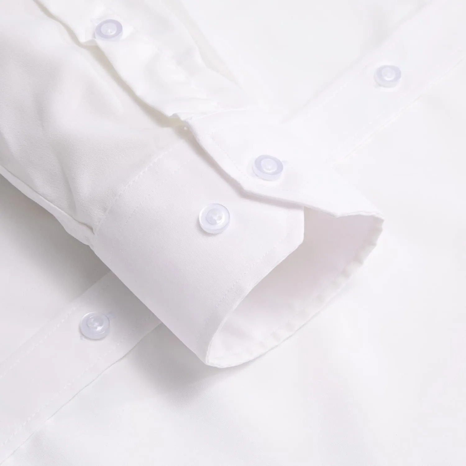 YourTies White Solid Long Sleeve Shirt with Black White Striped Silk Tie for Men